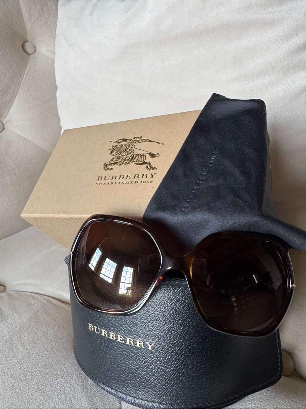 Burberry Tortoiseshell Brown Gradient Oversized Sunglasses